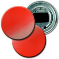 2 1/4" Diameter Round PVC Bottle Opener w/ 3D Lenticular Images - Red/White (Blank)